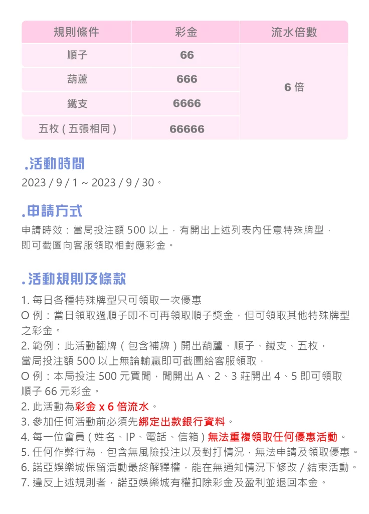 百家樂撲克三合一｜特殊牌型天天送